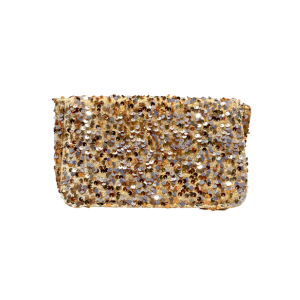 Gold Roselle clutch bag